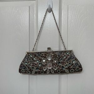 Beaded stone clutch